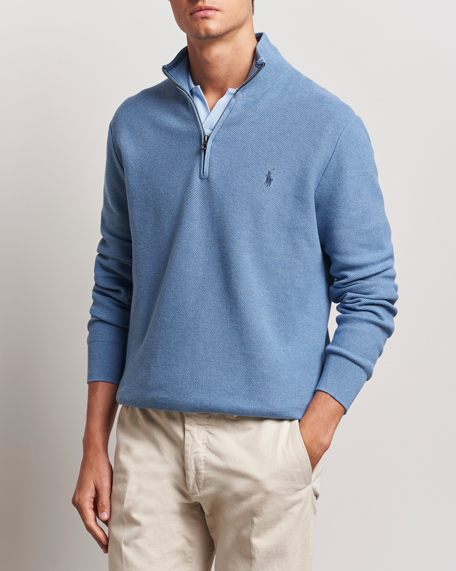 Herr | Tröjor | Polo Ralph Lauren | Textured Half Zip Lake Heather