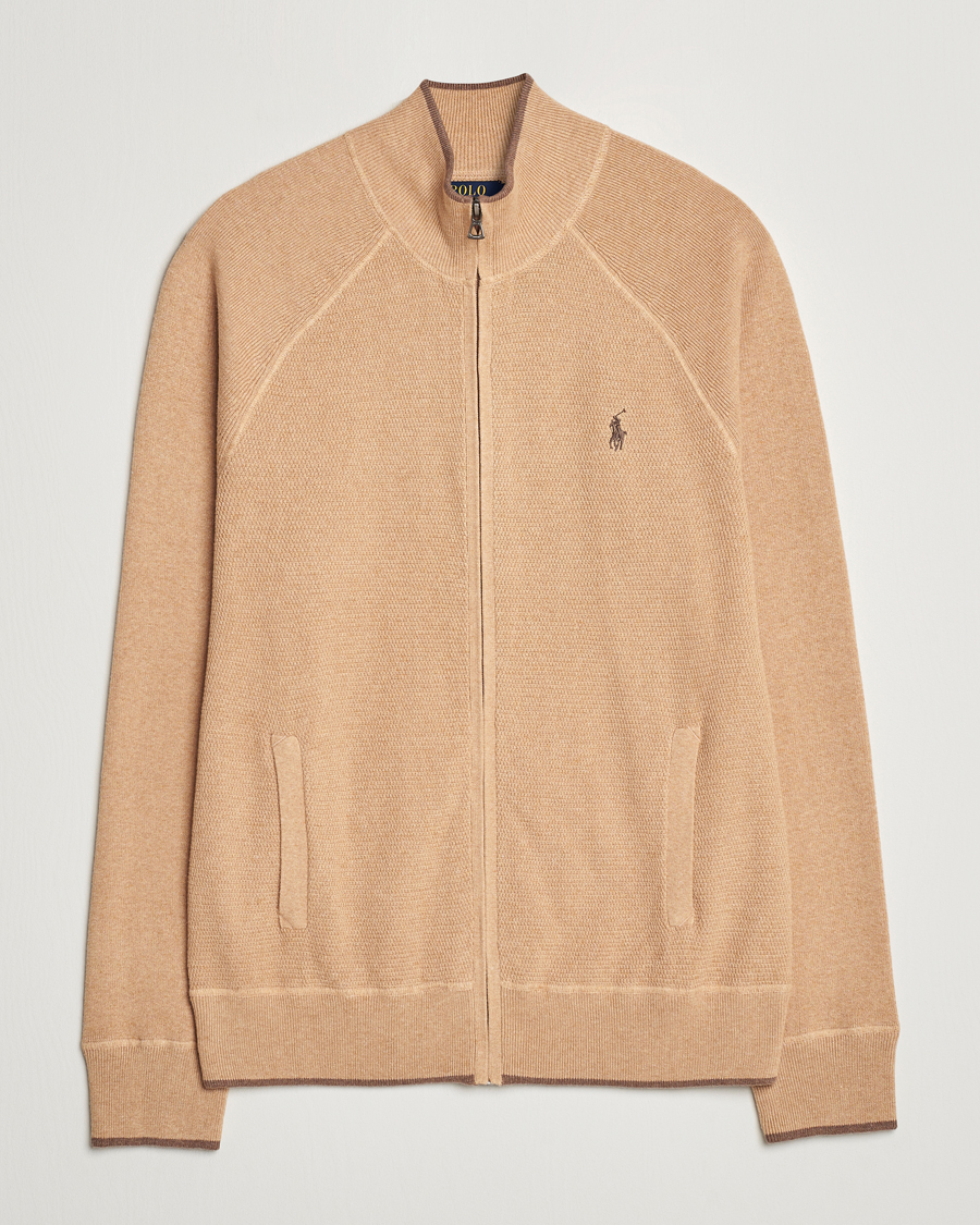 Herr | Tröjor | Polo Ralph Lauren | Textured Full Zip Camel Melange