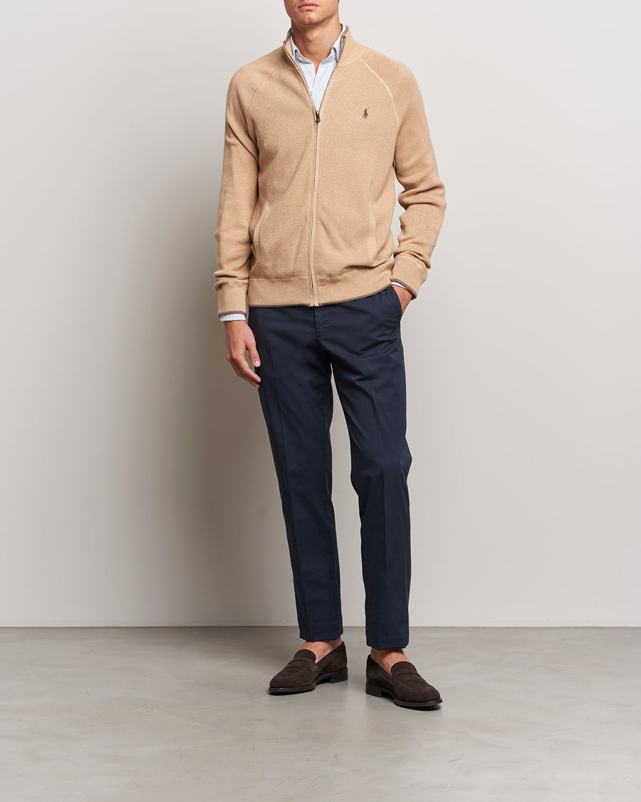 Herr | Tröjor | Polo Ralph Lauren | Textured Full Zip Camel Melange