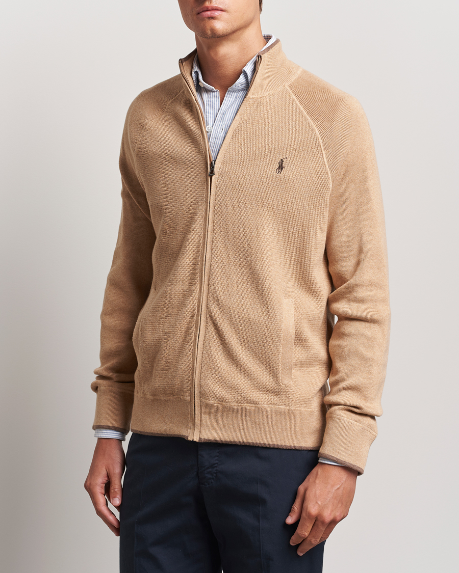 Herr | Tröjor | Polo Ralph Lauren | Textured Full Zip Camel Melange