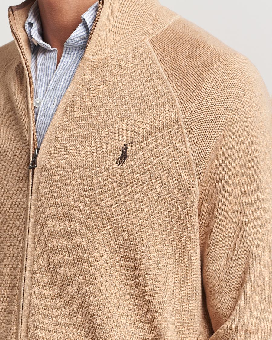 Herr | Tröjor | Polo Ralph Lauren | Textured Full Zip Camel Melange