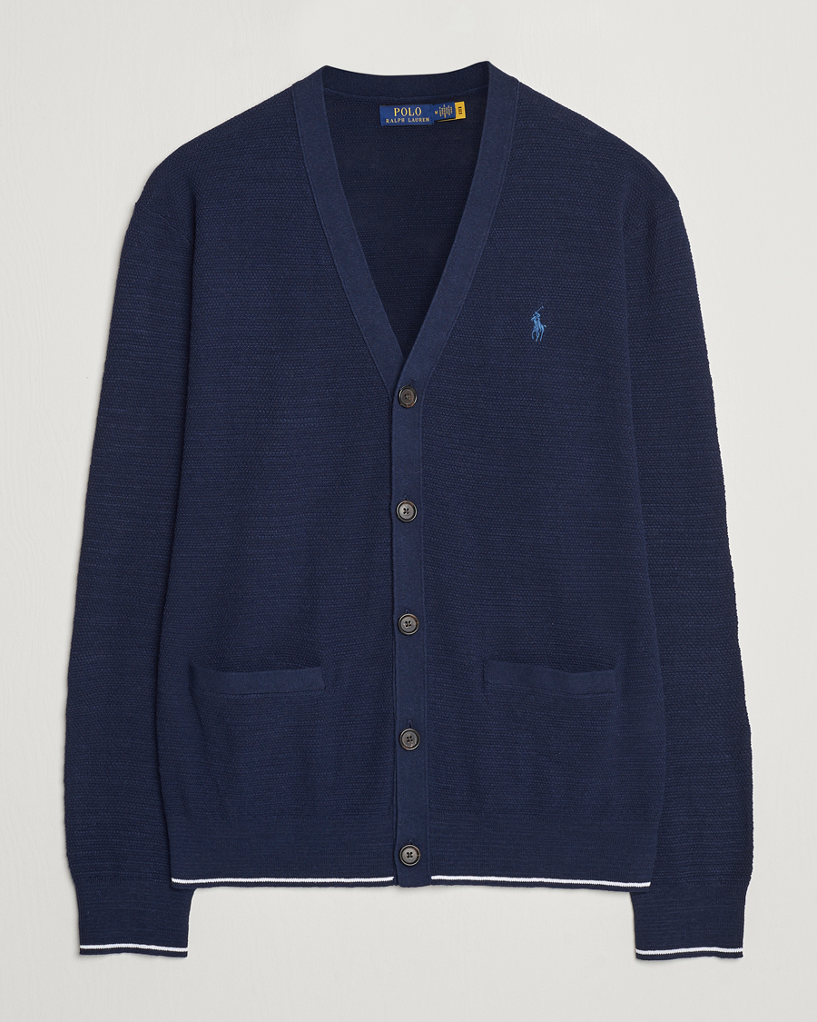 Herr | Tröjor | Polo Ralph Lauren | Textured Knitted Cardigan Bright Navy