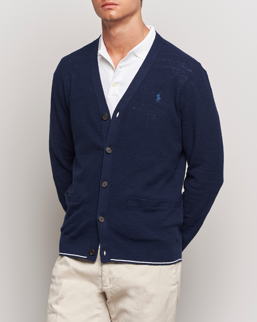 Herr | Cardigans | Polo Ralph Lauren | Textured Knitted Cardigan Bright Navy