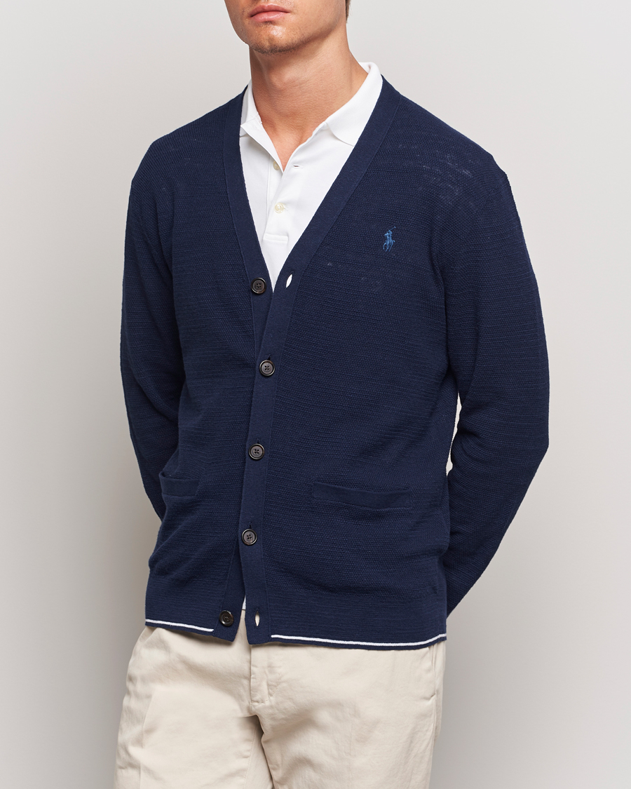 Herr | Tröjor | Polo Ralph Lauren | Textured Knitted Cardigan Bright Navy