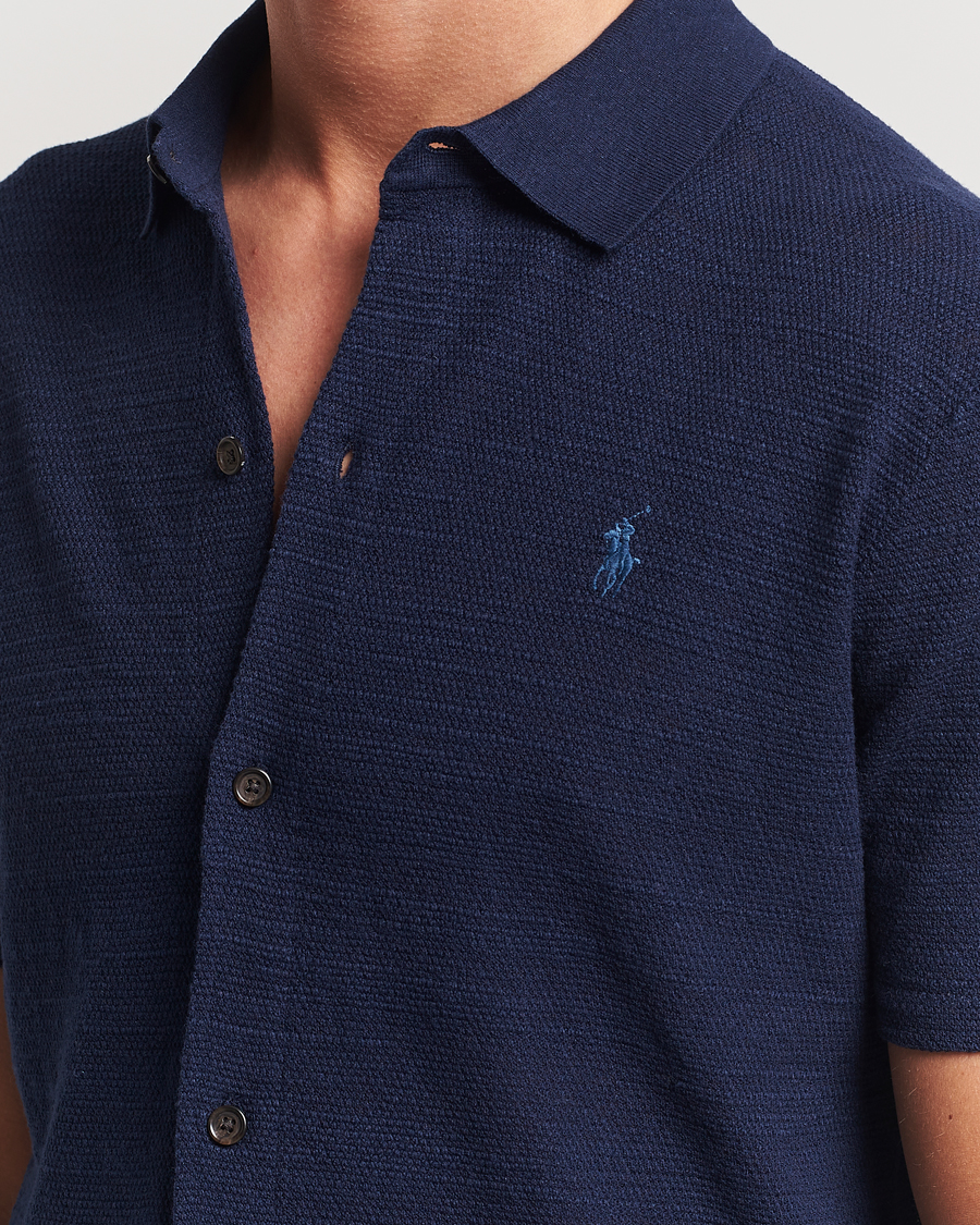 Herr | Skjortor | Polo Ralph Lauren | Textured Knitted Short Sleeve Shirt Bright Navy