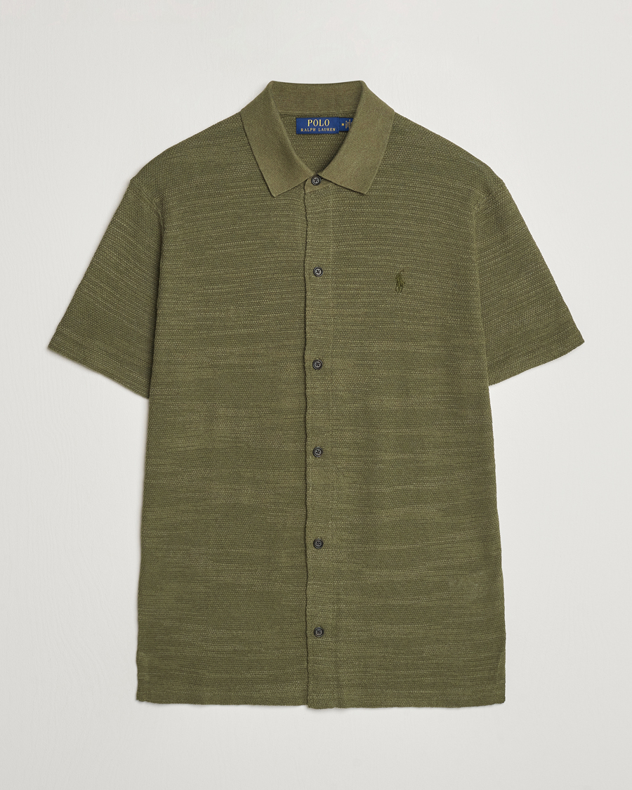 Herr | Skjortor | Polo Ralph Lauren | Textured Knitted Short Sleeve Shirt Thermal Green