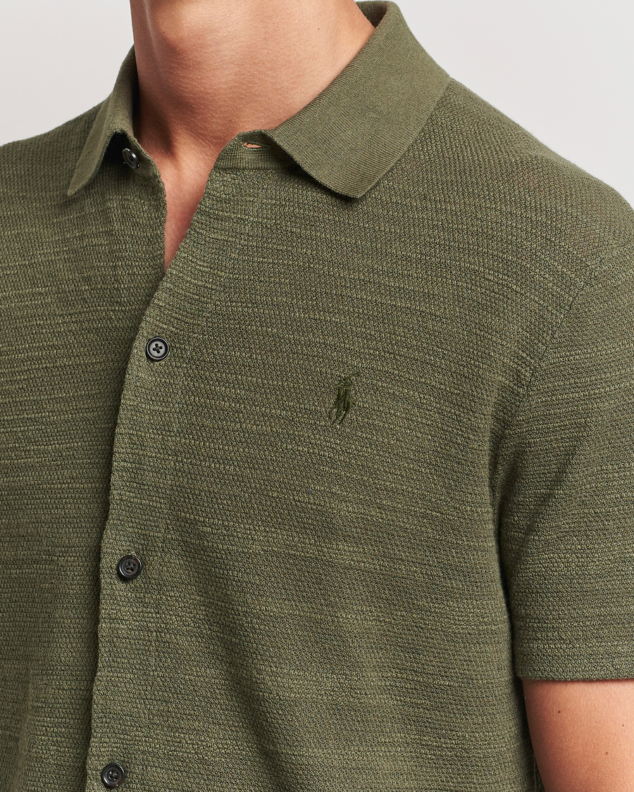 Herr | Skjortor | Polo Ralph Lauren | Textured Knitted Short Sleeve Shirt Thermal Green