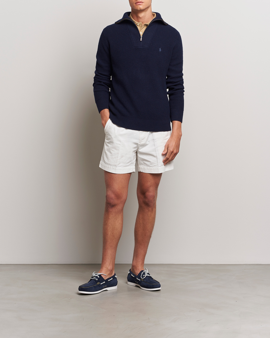Herr | Tröjor | Polo Ralph Lauren | Cotton/Wool Knitted Half Zip Hunter Navy