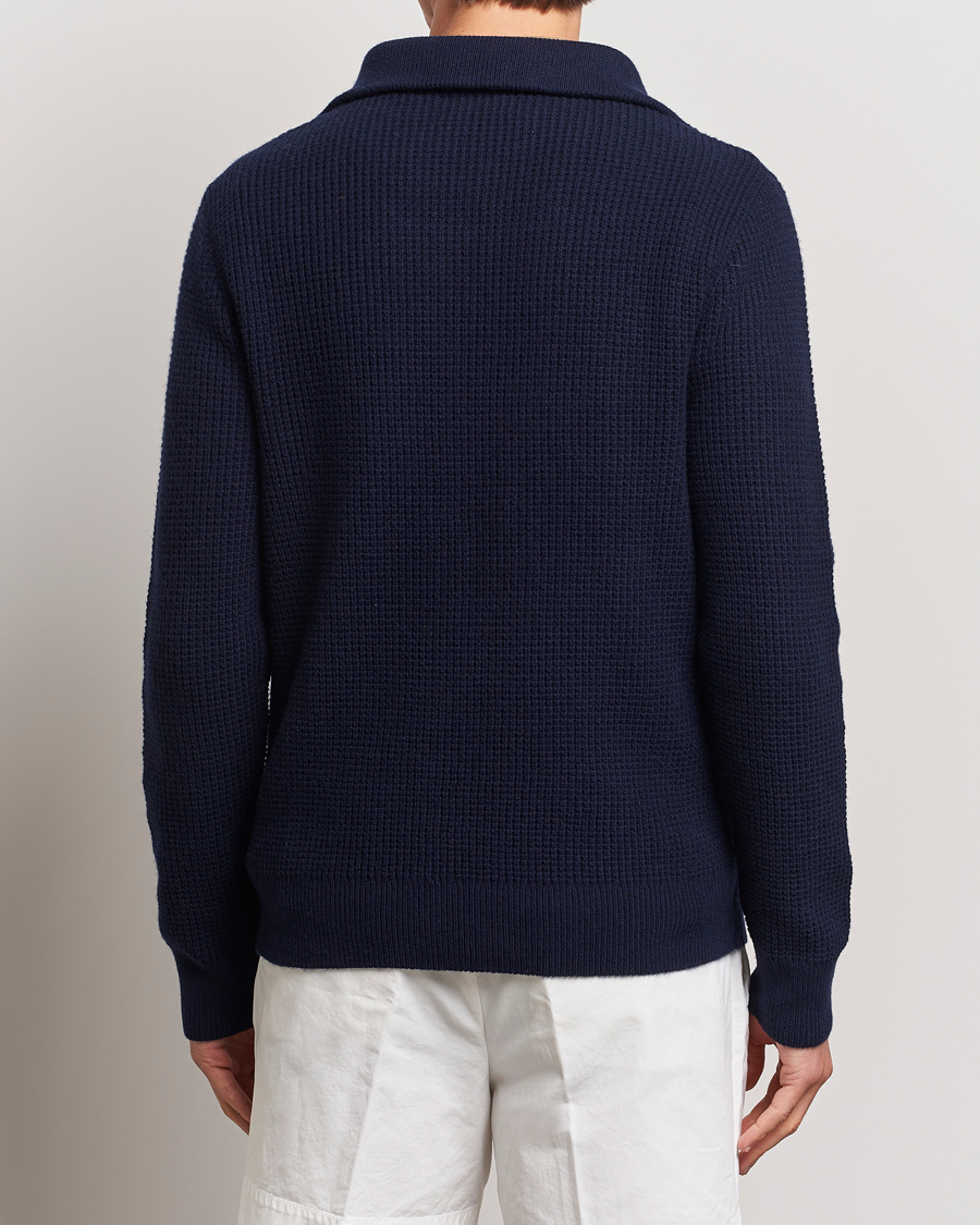 Herr | Tröjor | Polo Ralph Lauren | Cotton/Wool Knitted Half Zip Hunter Navy