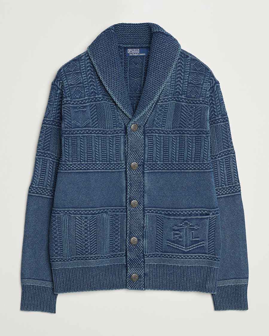 Herr | Tröjor | Polo Ralph Lauren | Knitted Shawl Collar Cardigan Dark Indigo