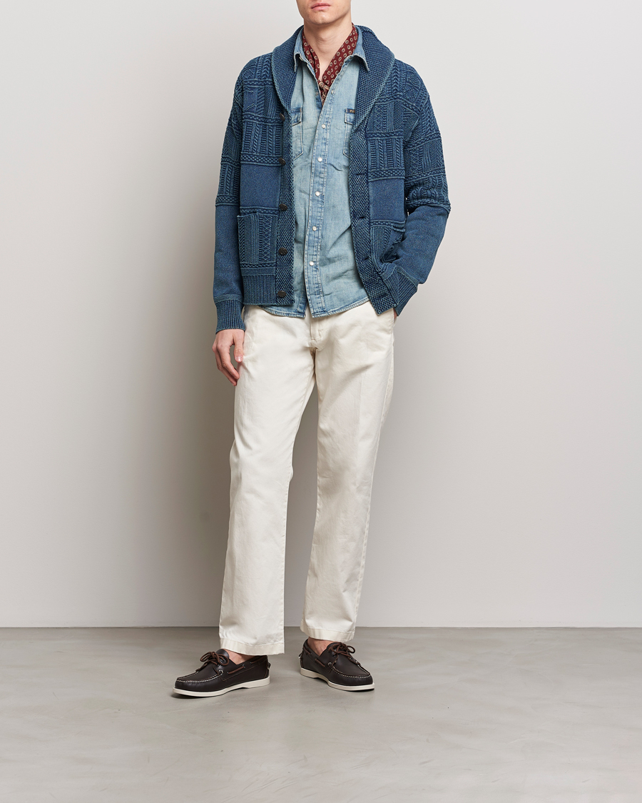 Herr | Tröjor | Polo Ralph Lauren | Knitted Shawl Collar Cardigan Dark Indigo