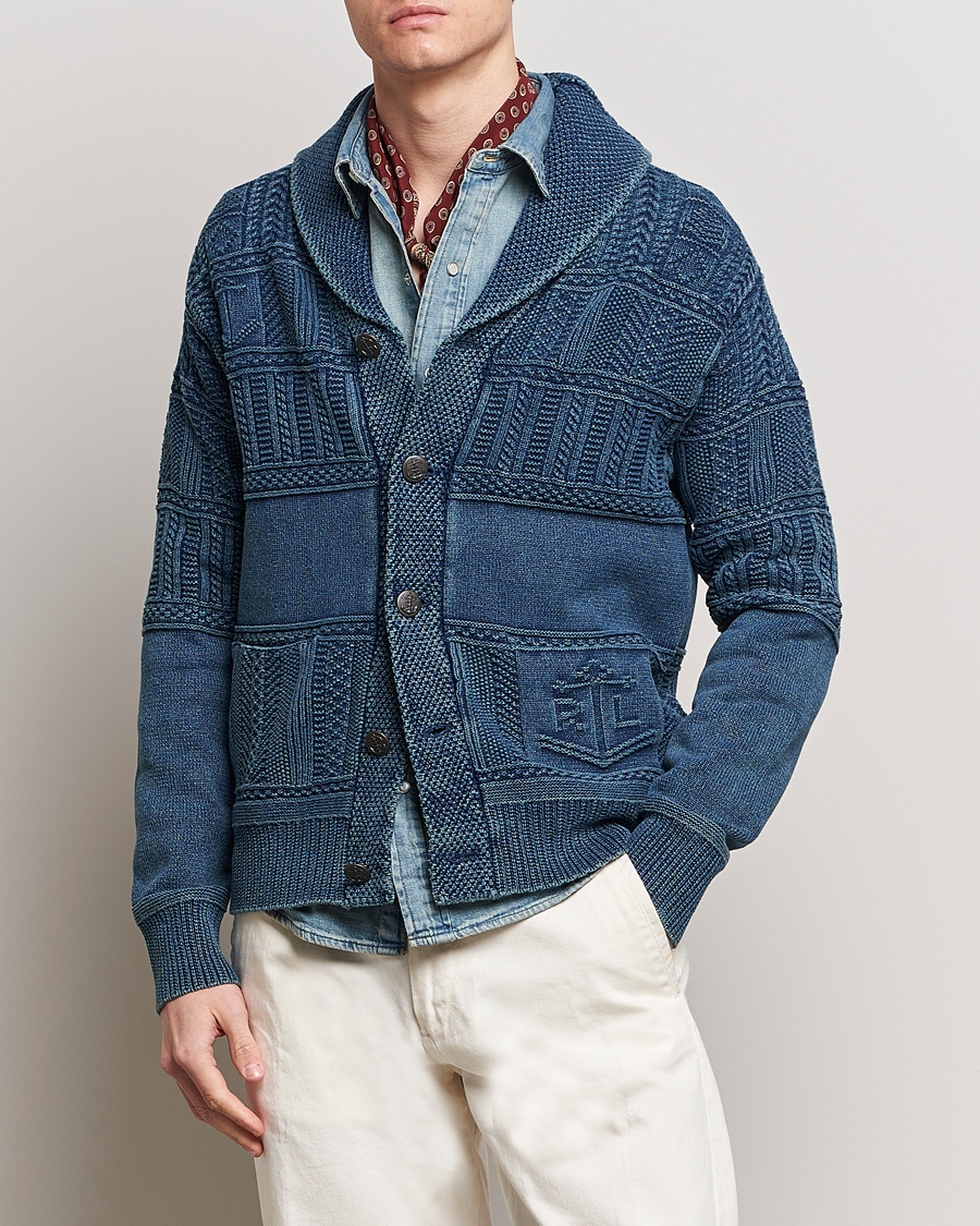 Herr | Tröjor | Polo Ralph Lauren | Knitted Shawl Collar Cardigan Dark Indigo