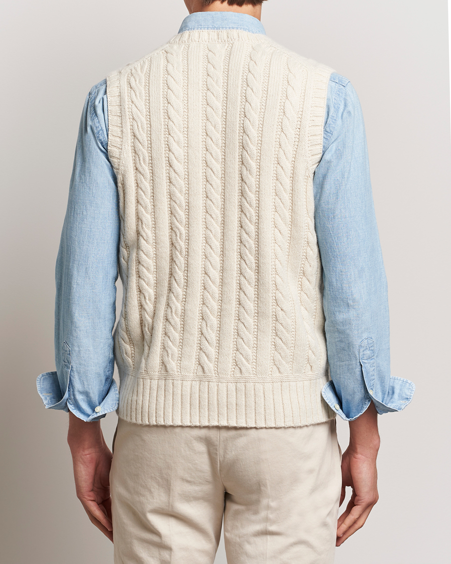 Herr | Tröjor | Polo Ralph Lauren | Cotton Aran Knitted Vest Cream