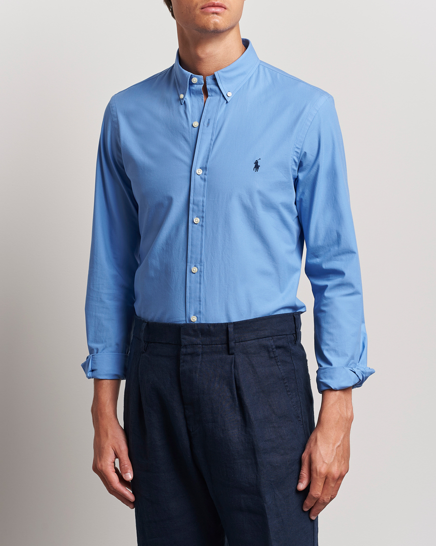 Herr | Casualskjortor | Polo Ralph Lauren | Slim Fit Poplin Shirt Harbor Island Blue