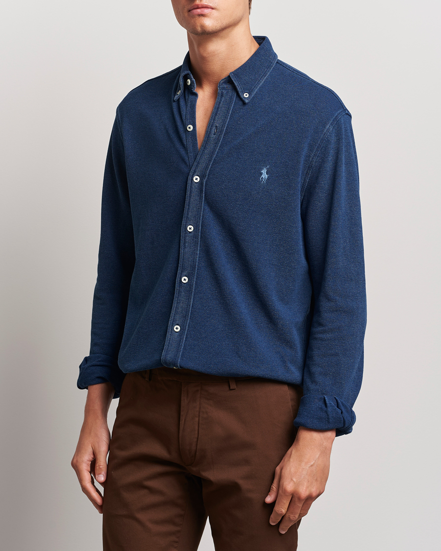 Herr | Pikéskjortor | Polo Ralph Lauren | Featherweight Mesh Shirt Dark Indigo