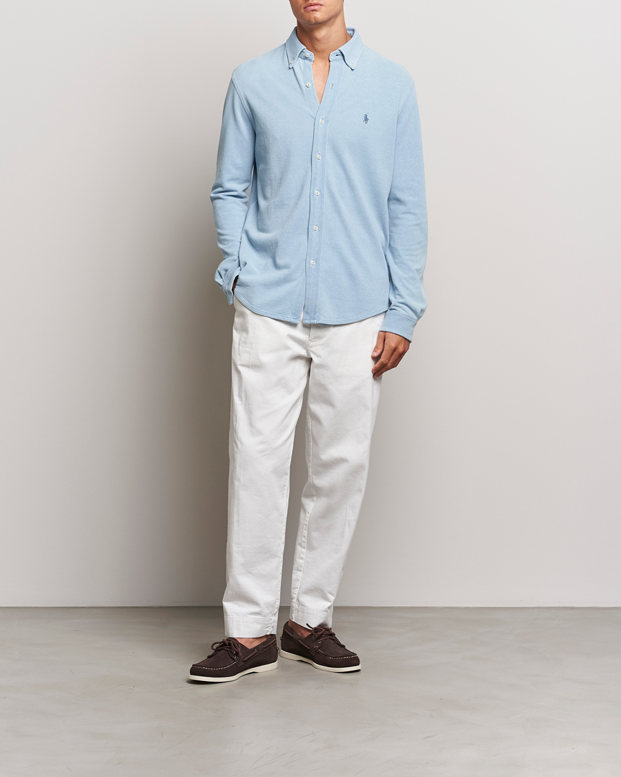Herr | Skjortor | Polo Ralph Lauren | Featherweight Mesh Shirt Light Indigo