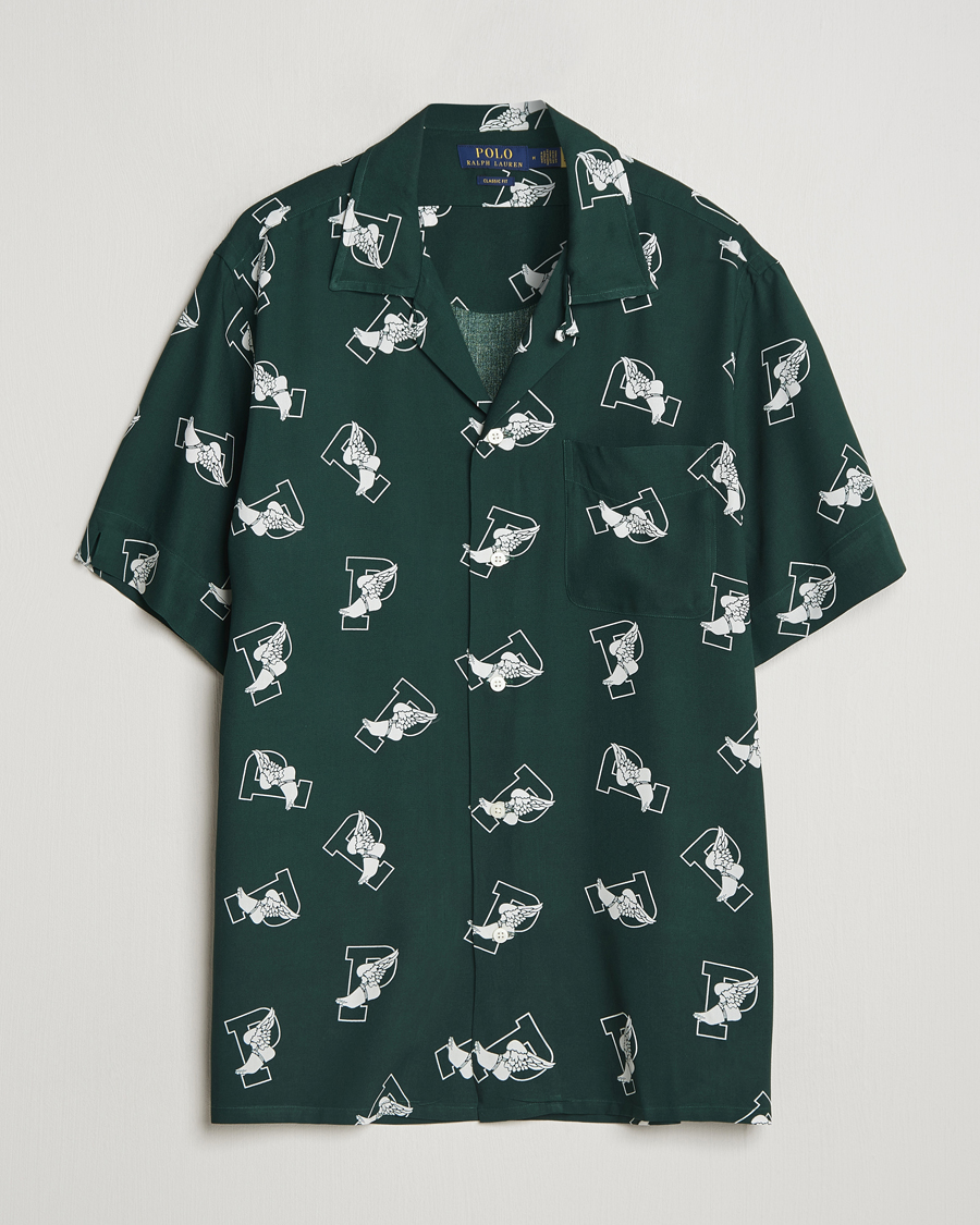Herr | Skjortor | Polo Ralph Lauren | Printed P Wing Short Sleeve Shirt Toss Green