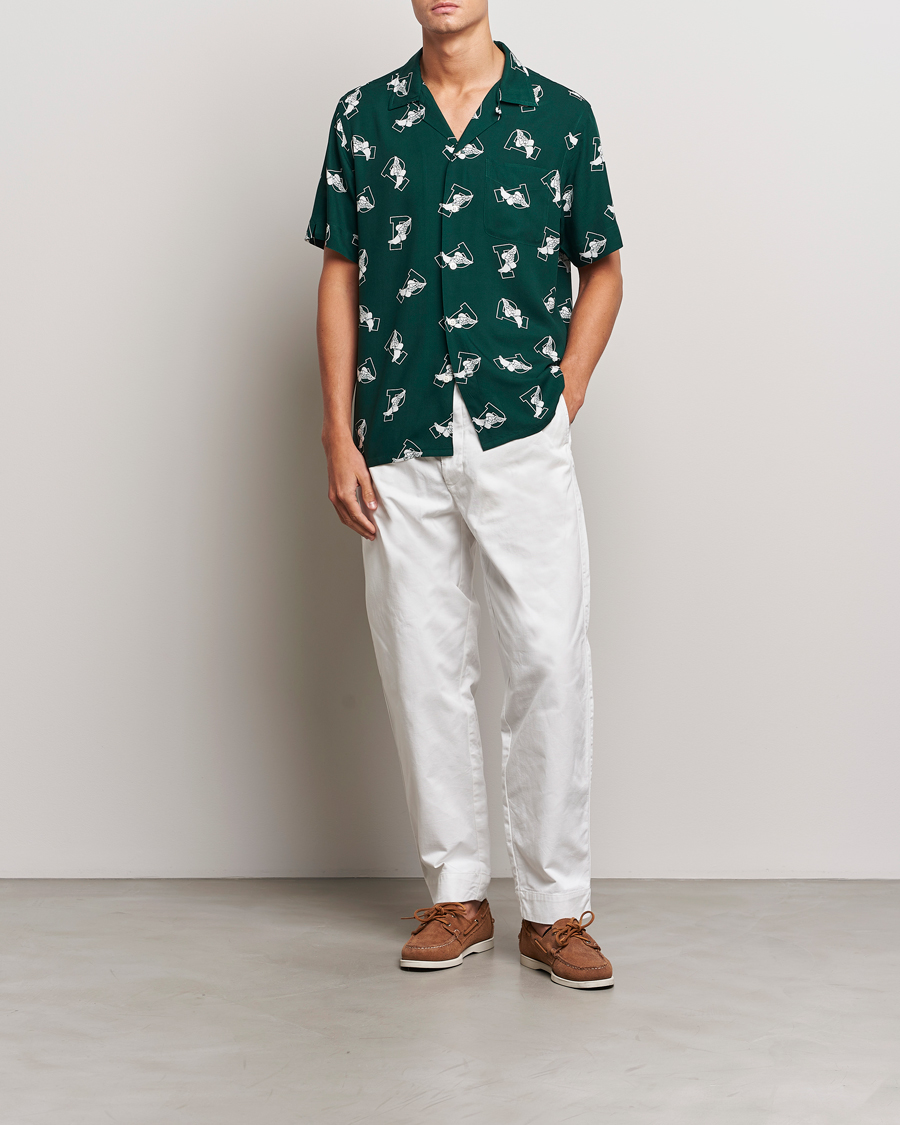 Herr | Skjortor | Polo Ralph Lauren | Printed P Wing Short Sleeve Shirt Toss Green