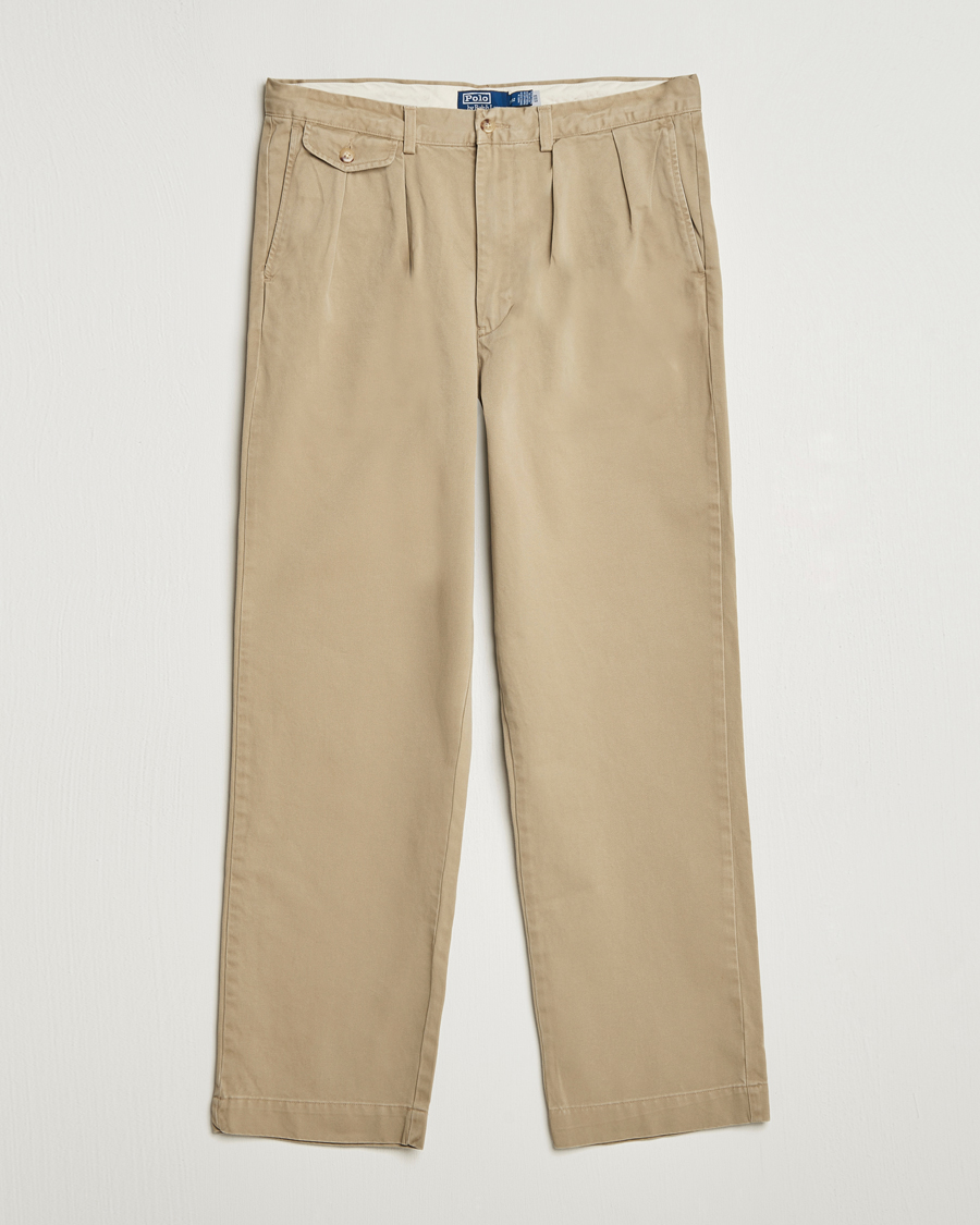 Herr | Byxor | Polo Ralph Lauren | Rustic Twill Pleated Worker Trousers RL Khaki