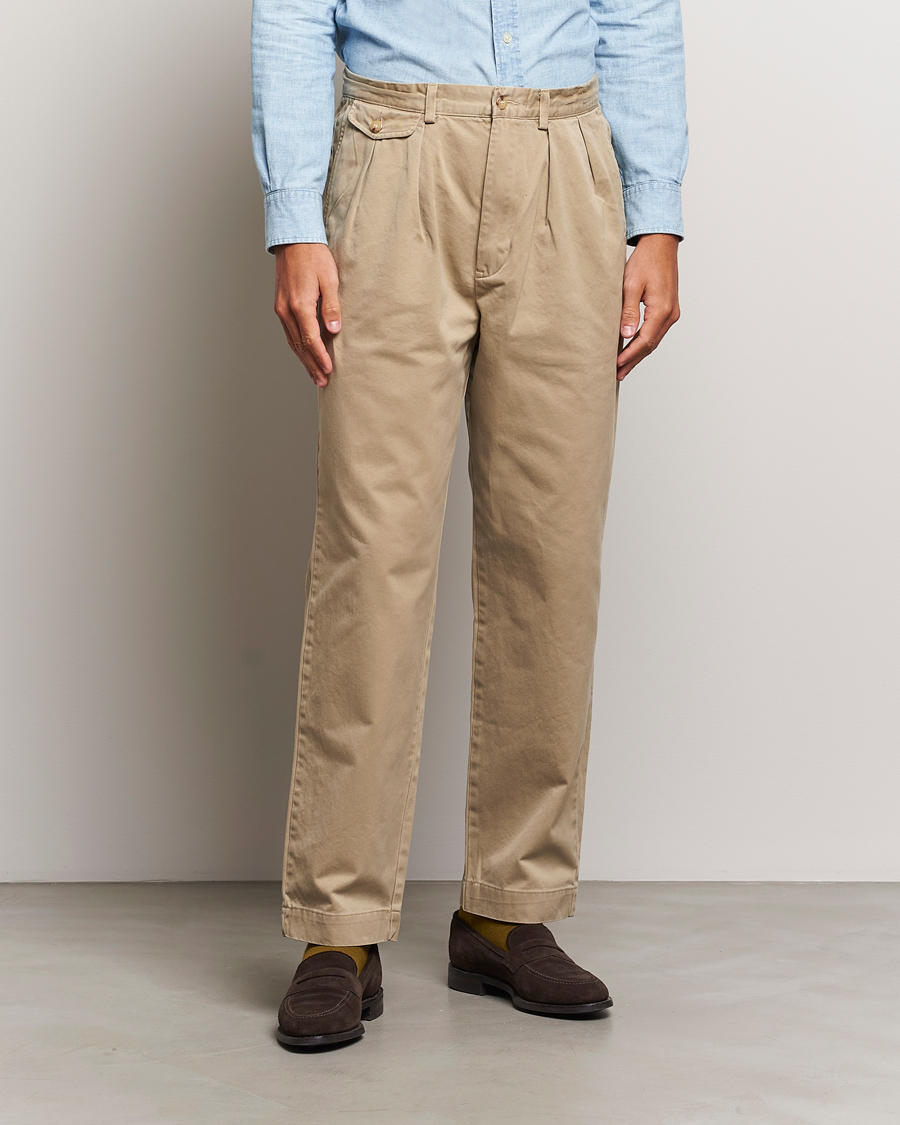 Herr | Byxor | Polo Ralph Lauren | Rustic Twill Pleated Worker Trousers RL Khaki