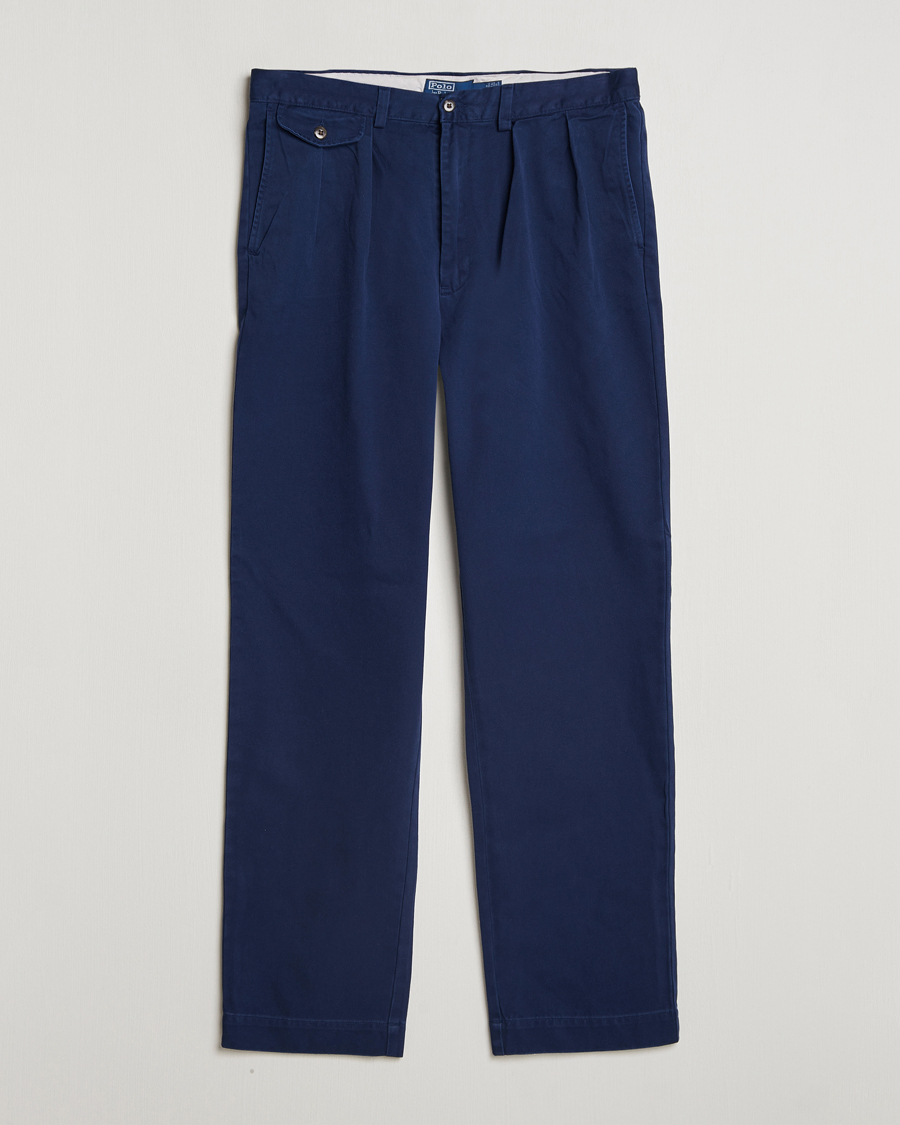 Herr | Byxor | Polo Ralph Lauren | Rustic Twill Pleated Worker Trousers Newport Navy