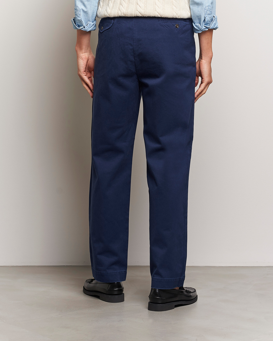 Herr | Byxor | Polo Ralph Lauren | Rustic Twill Pleated Worker Trousers Newport Navy