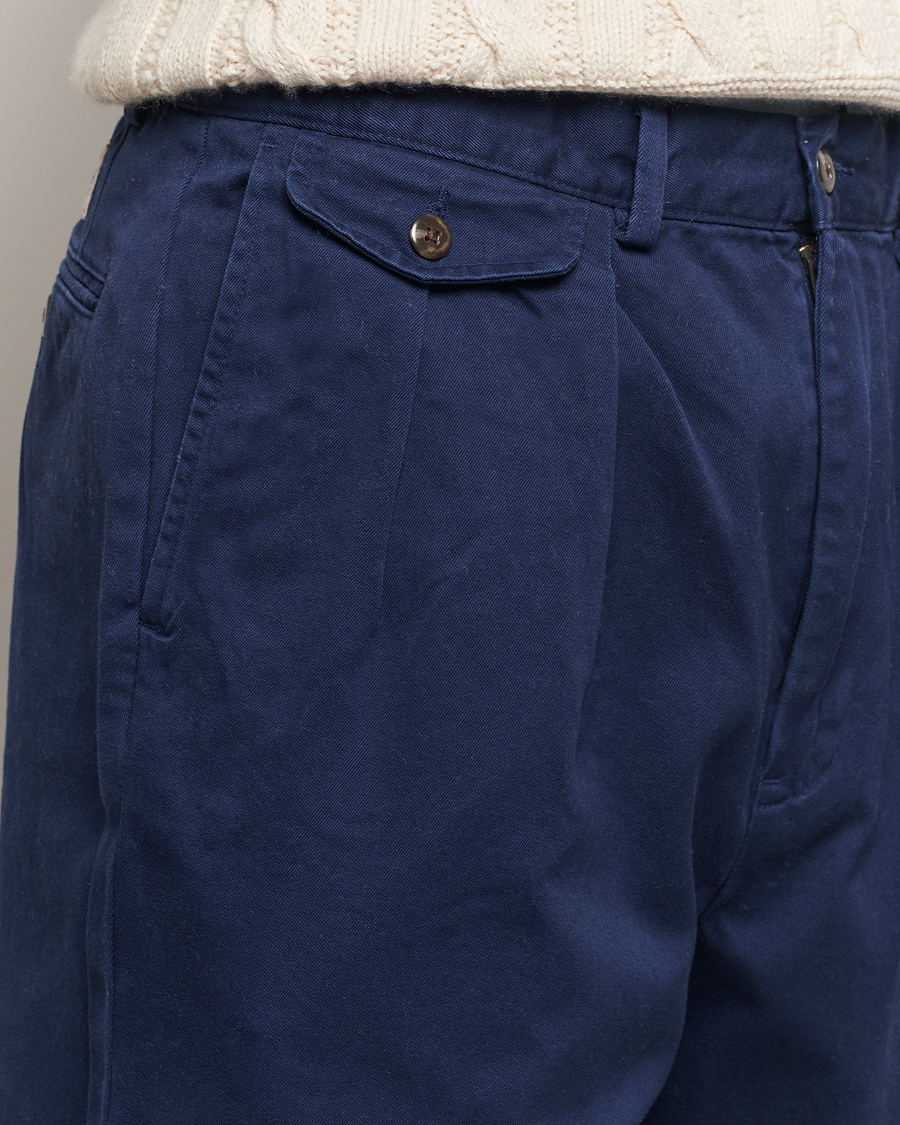 Herr | Byxor | Polo Ralph Lauren | Rustic Twill Pleated Worker Trousers Newport Navy