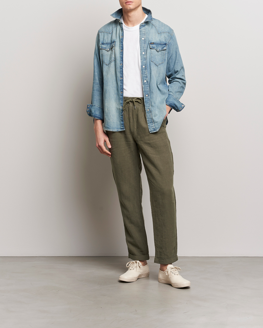 Herr | Byxor | Polo Ralph Lauren | Prepster Linen Trousers Thermal Green