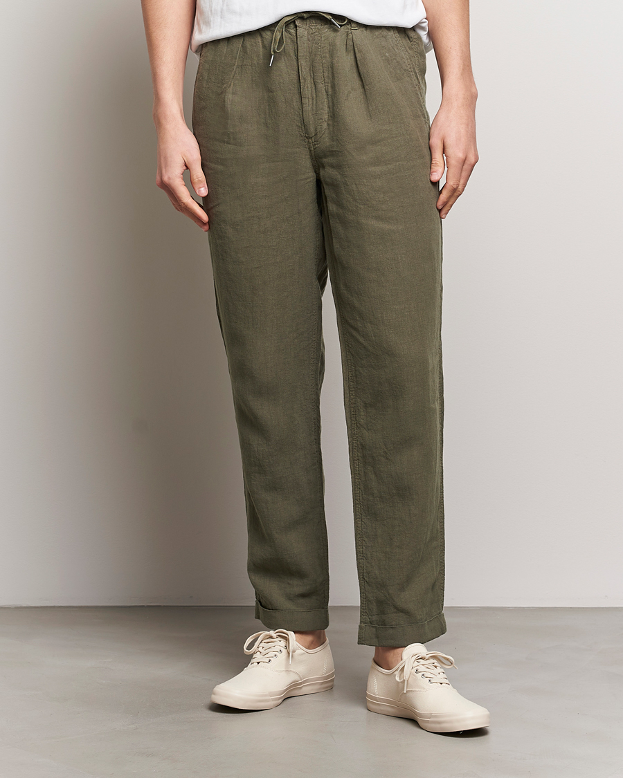 Herr | Byxor | Polo Ralph Lauren | Prepster Linen Trousers Thermal Green