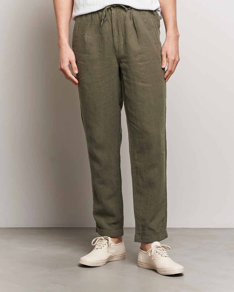 Herre |  | Polo Ralph Lauren | Prepster Linen Trousers Thermal Green