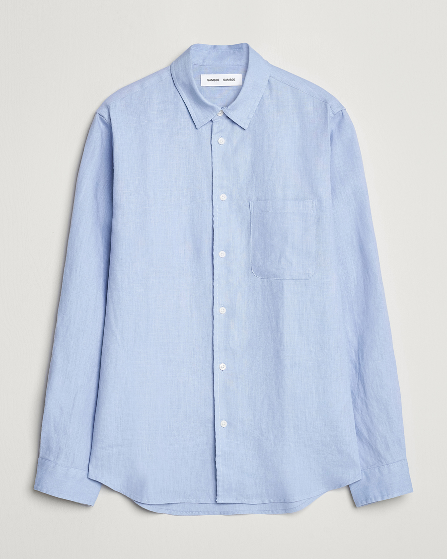 Herr | Skjortor | Samsøe Samsøe | Liam Linen Shirt Brunnera Blue