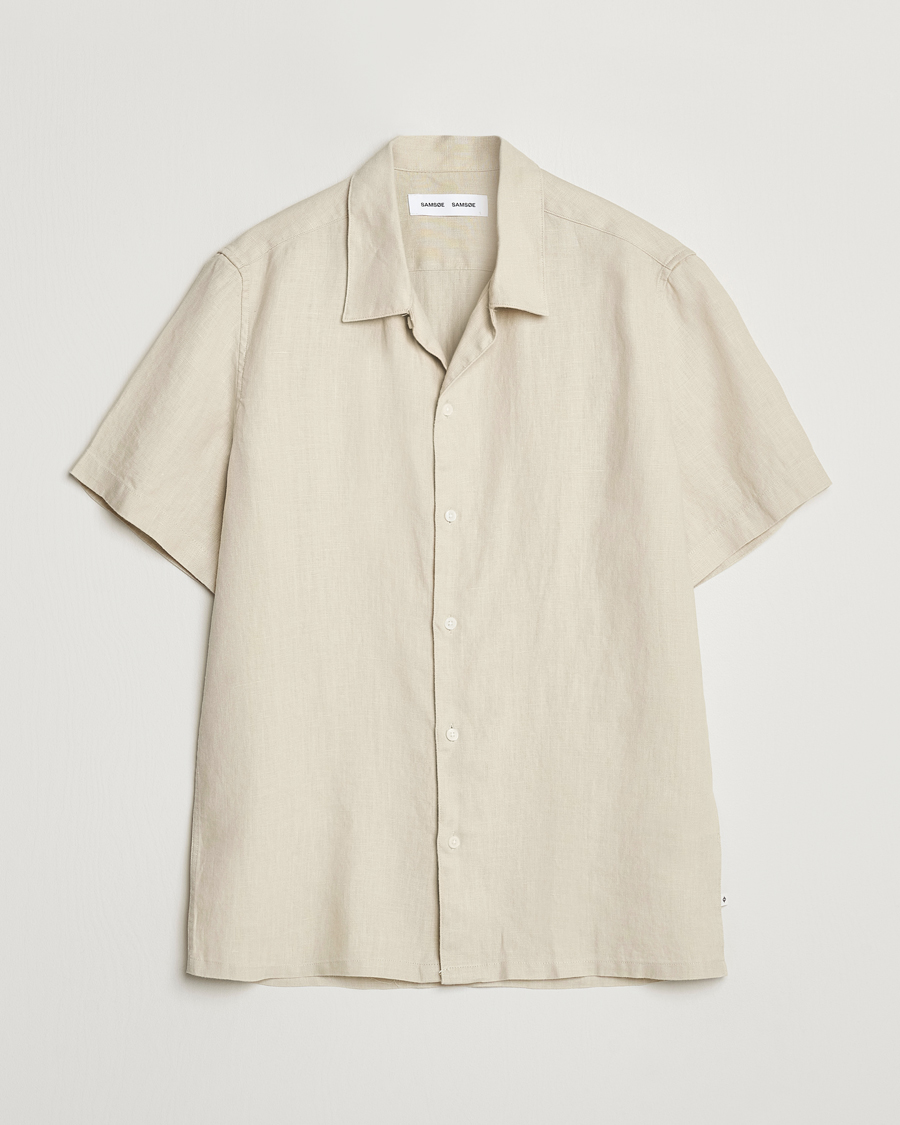 Herr | Skjortor | Samsøe Samsøe | Saavan Linen Short Sleeve Shirt Castle Wall