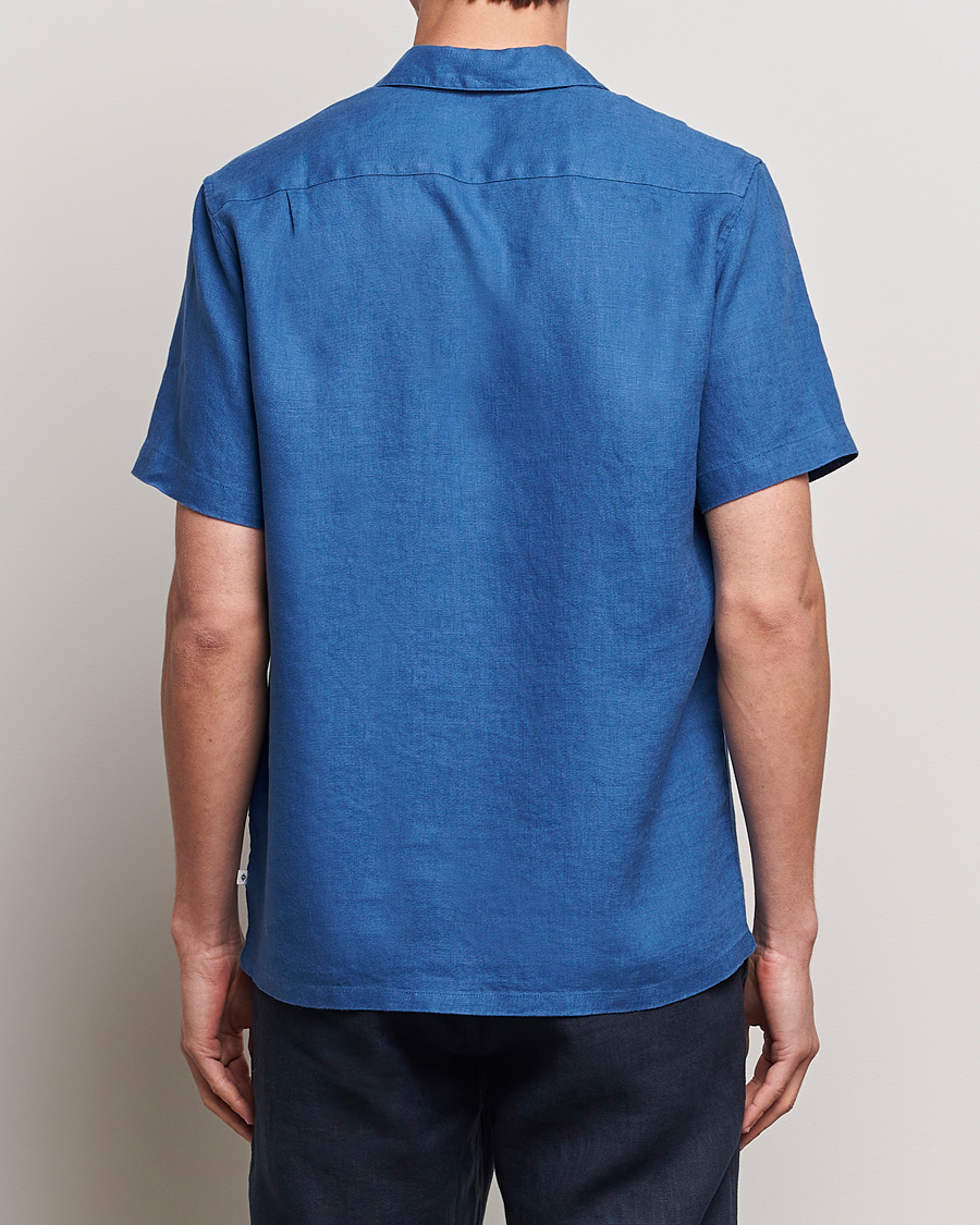 Herr | Skjortor | Samsøe Samsøe | Saavan Linen Short Sleeve Shirt Déja Vu Blue