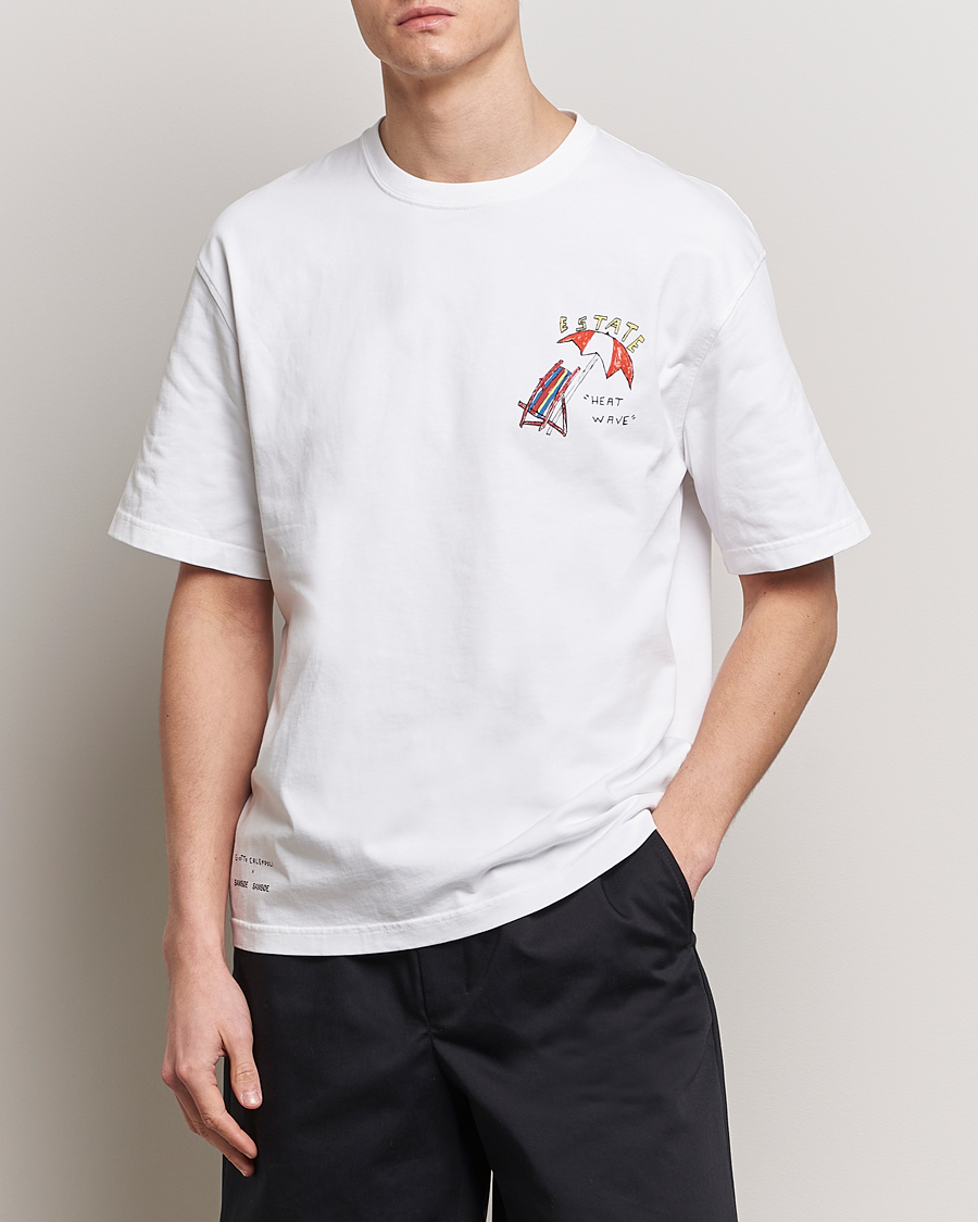 Herr | Kortärmade t-shirts | Samsøe Samsøe | Sagiotto Printed Crew Neck T-Shirt White Estate