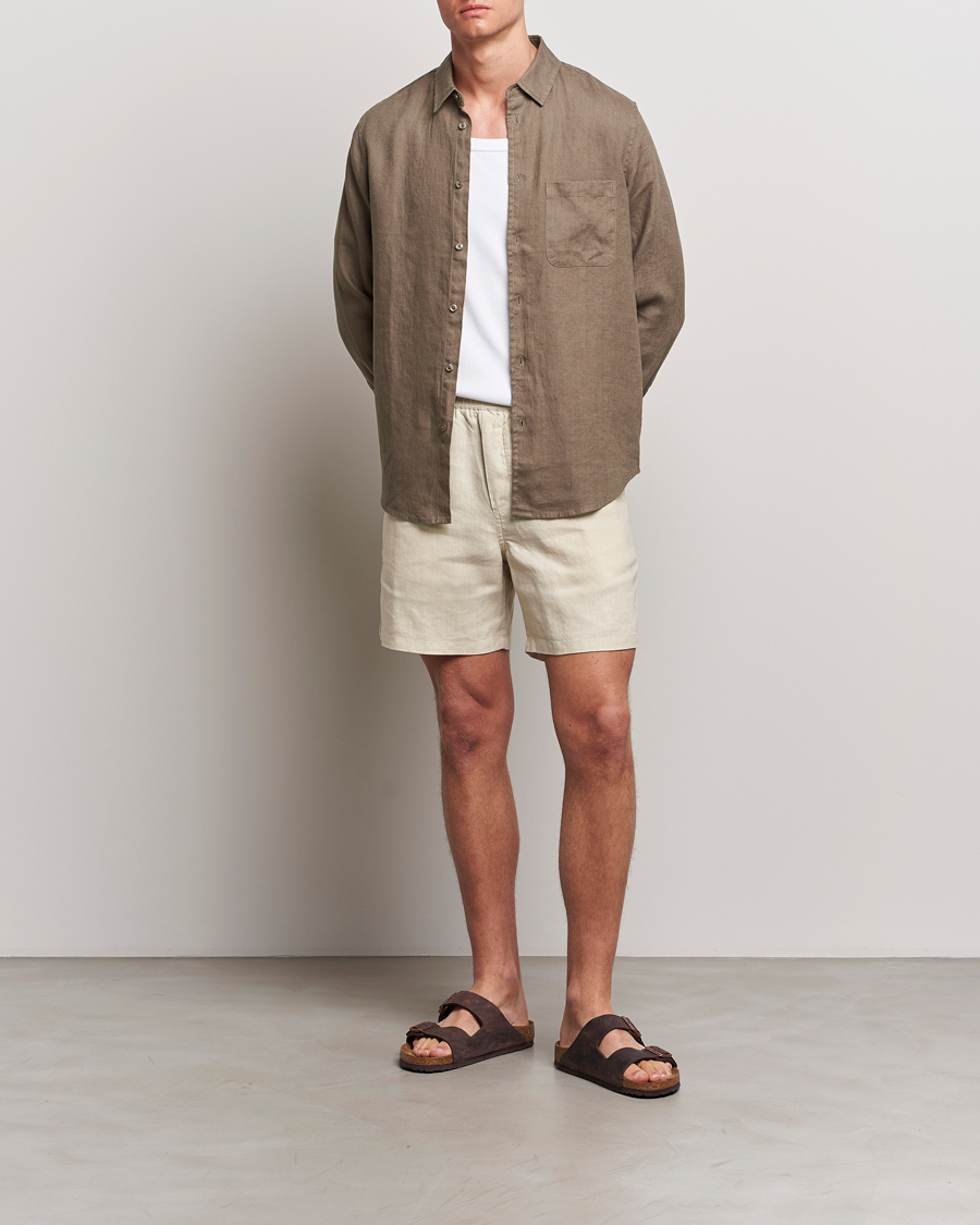 Herr | Shorts | Samsøe Samsøe | Sajabari Linen Drawstring Shorts Castle Wall