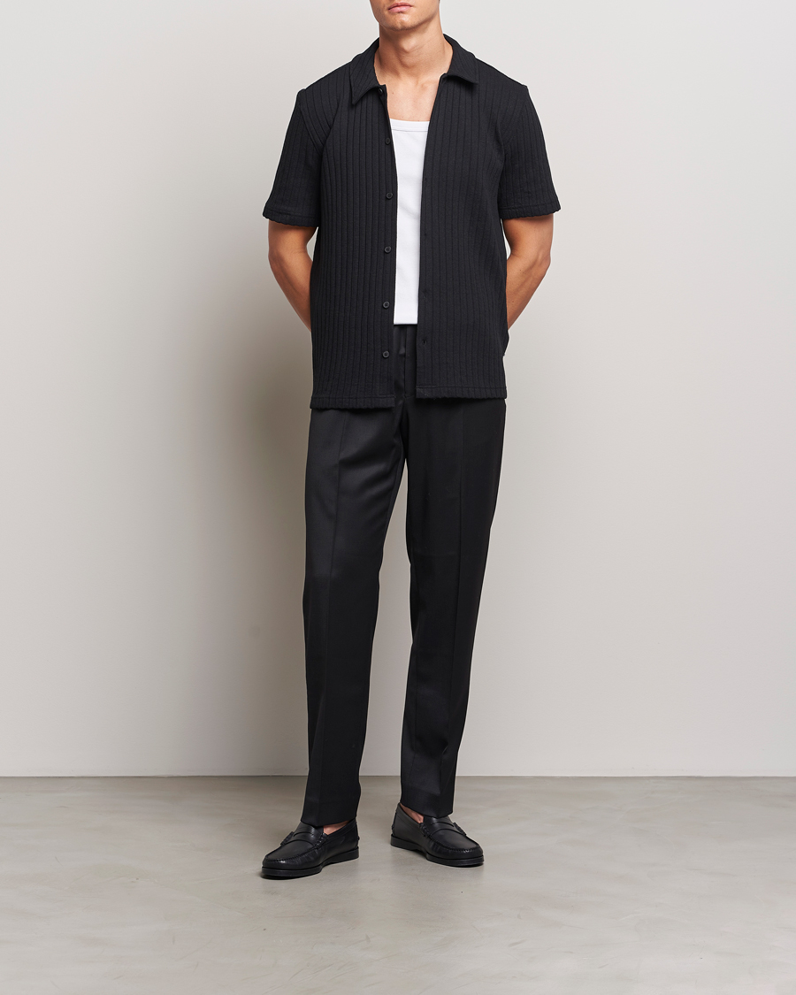 Herr | Skjortor | Samsøe Samsøe | Sakvistbro Structured Short Sleeve Shirt Black