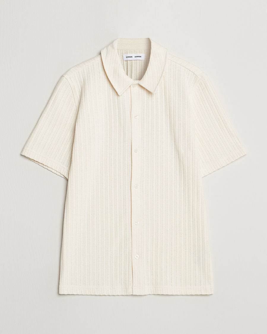 Herr | Skjortor | Samsøe Samsøe | Sakvistbro Structured Short Sleeve Shirt Clear Cream