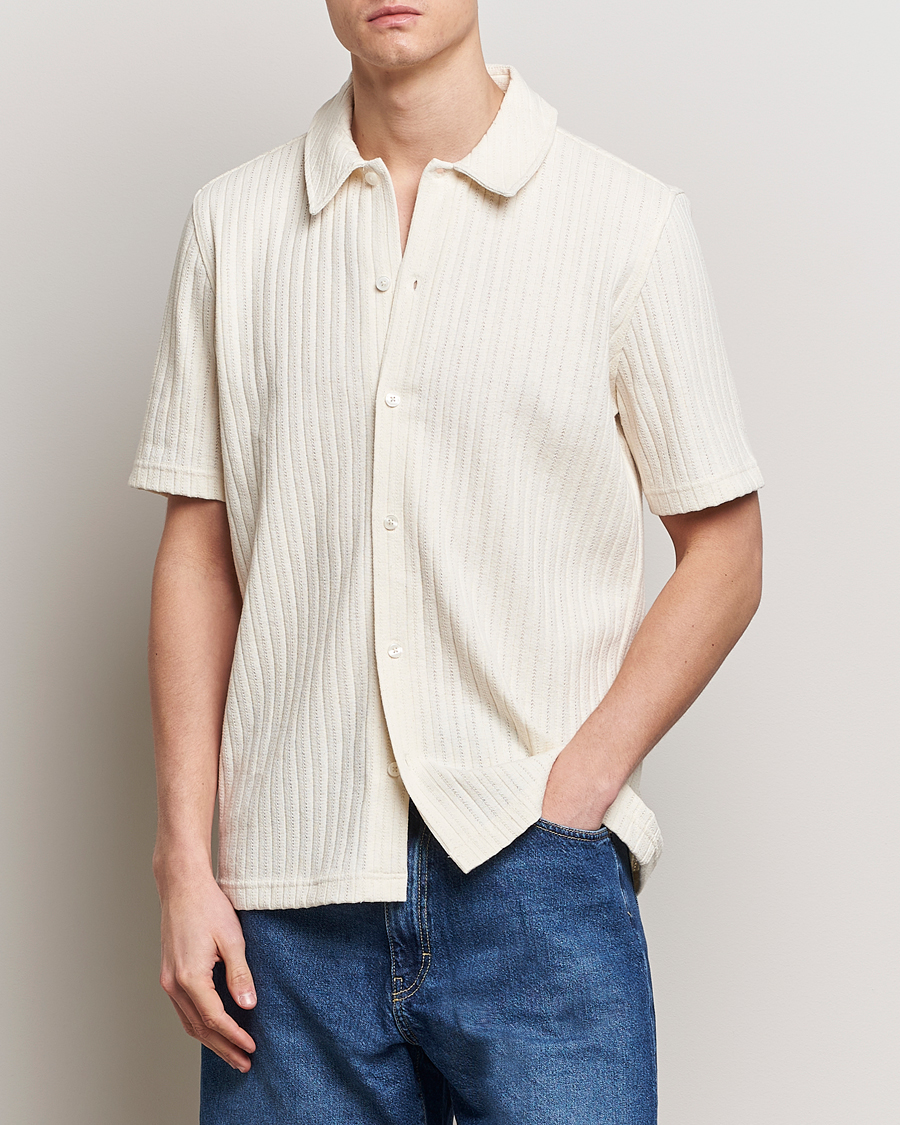 Herr | Skjortor | Samsøe Samsøe | Sakvistbro Structured Short Sleeve Shirt Clear Cream