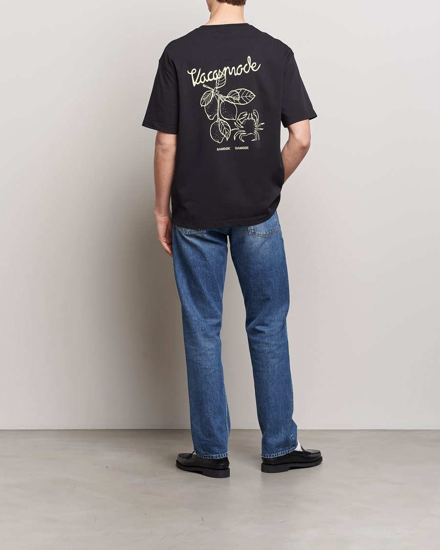 Herr | T-Shirts | Samsøe Samsøe | Savaca Printed Crew Neck T-Shirt Black