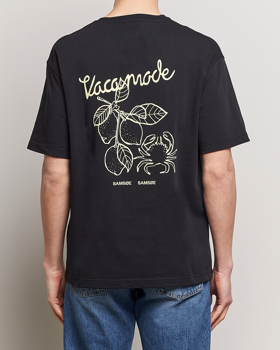 Herr | T-Shirts | Samsøe Samsøe | Savaca Printed Crew Neck T-Shirt Black