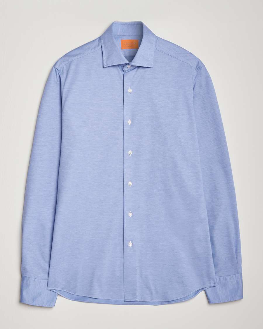 Herr | Skjortor | Grigio | Cotton Jersey Shirt Light Blue
