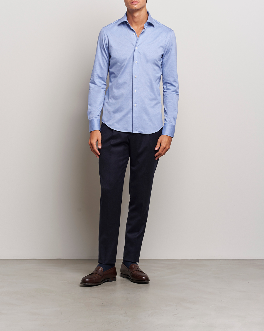 Herr | Skjortor | Grigio | Cotton Jersey Shirt Light Blue