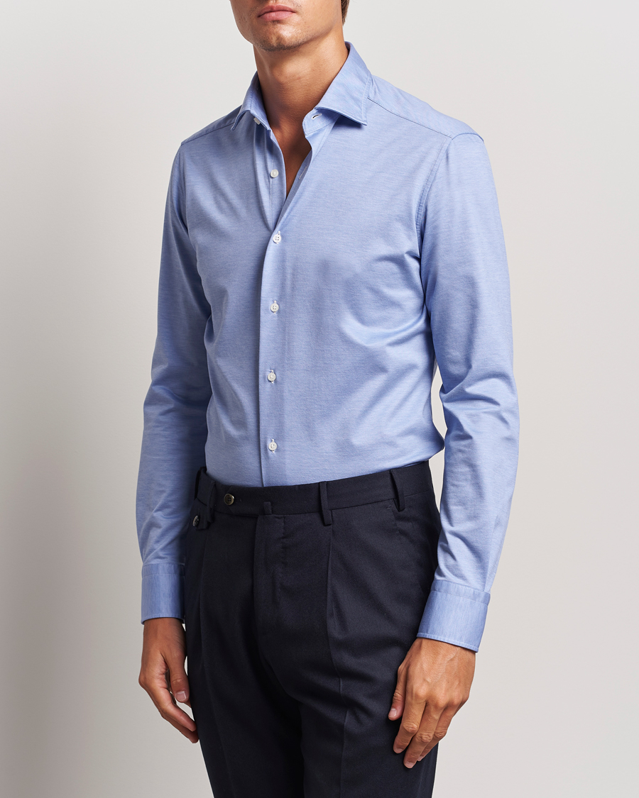Herr | Skjortor | Grigio | Cotton Jersey Shirt Light Blue