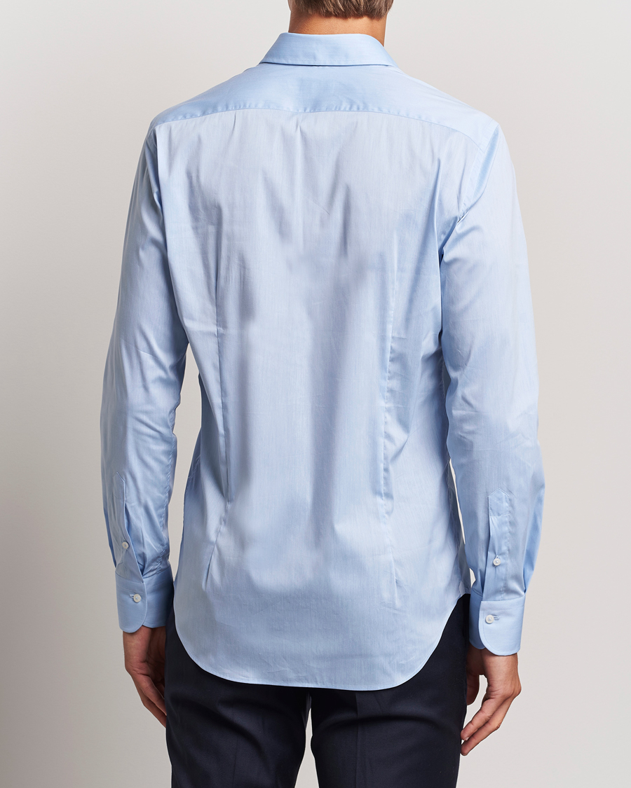 Herr | Skjortor | Grigio | Stretch Popeline Dress Shirt Light Blue