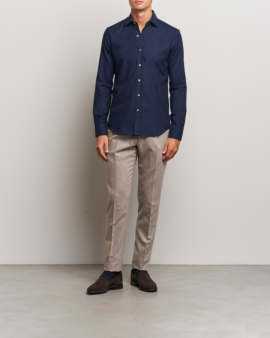 Herr | Skjortor | Grigio | Cotton Twill Shirt Navy