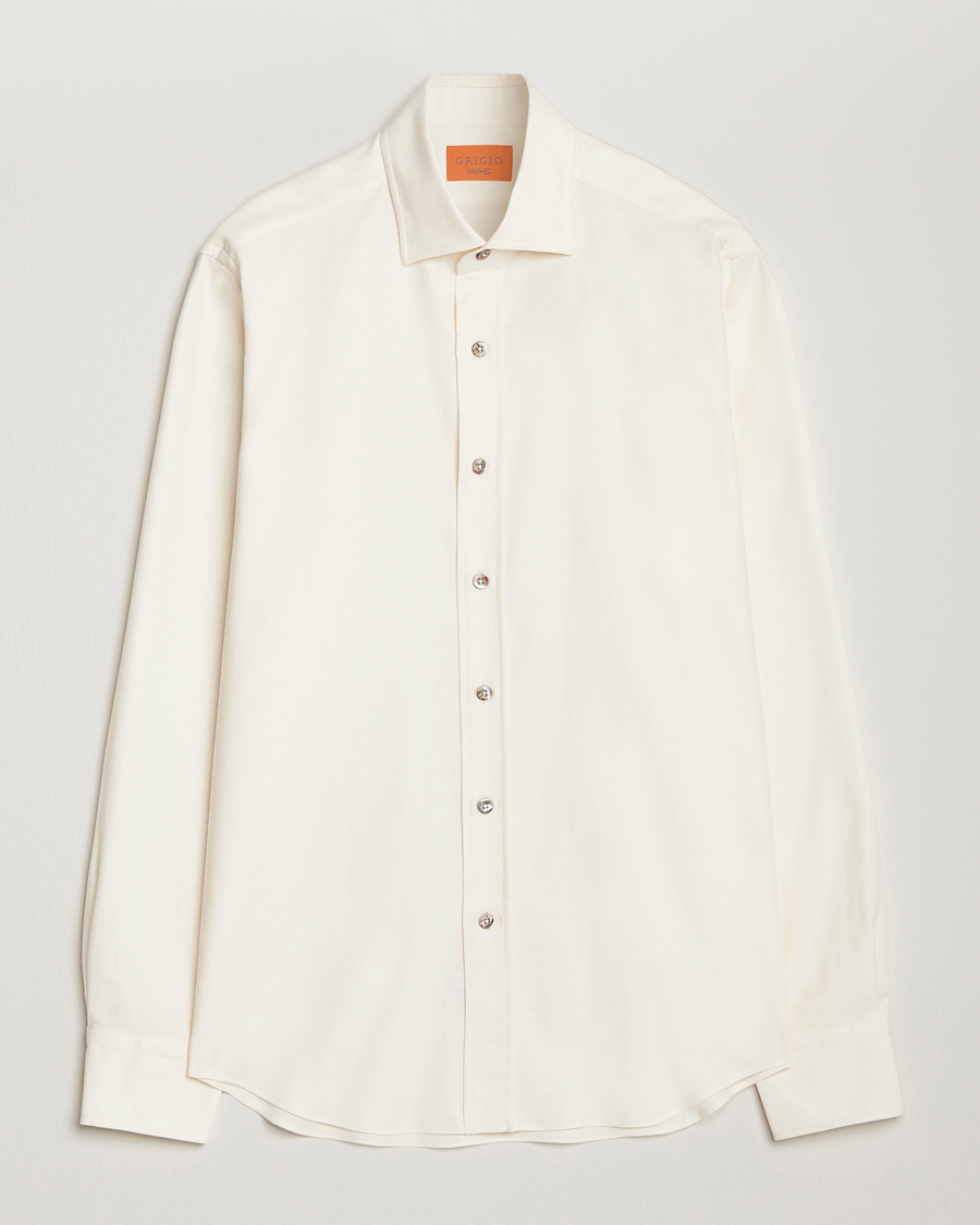 Herr | Skjortor | Grigio | Cotton Twill Shirt Off White