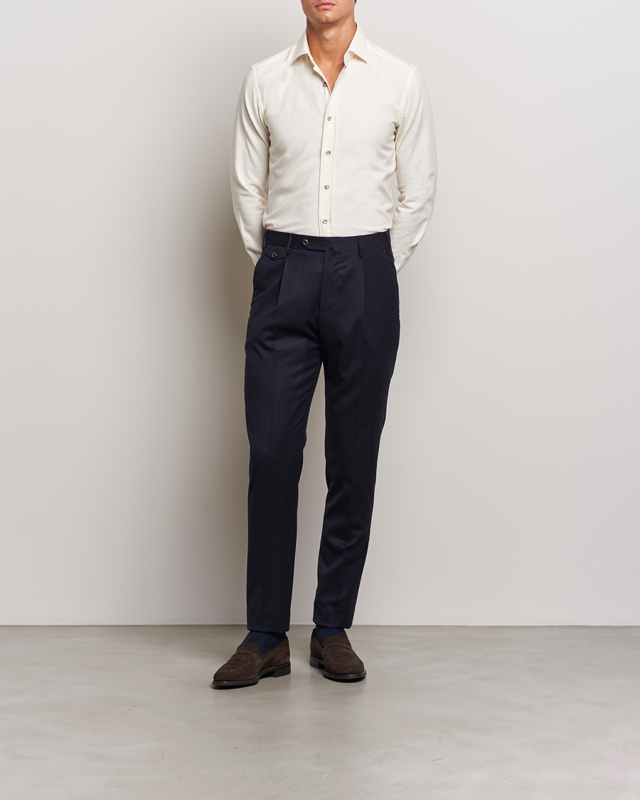 Herr | Skjortor | Grigio | Cotton Twill Shirt Off White