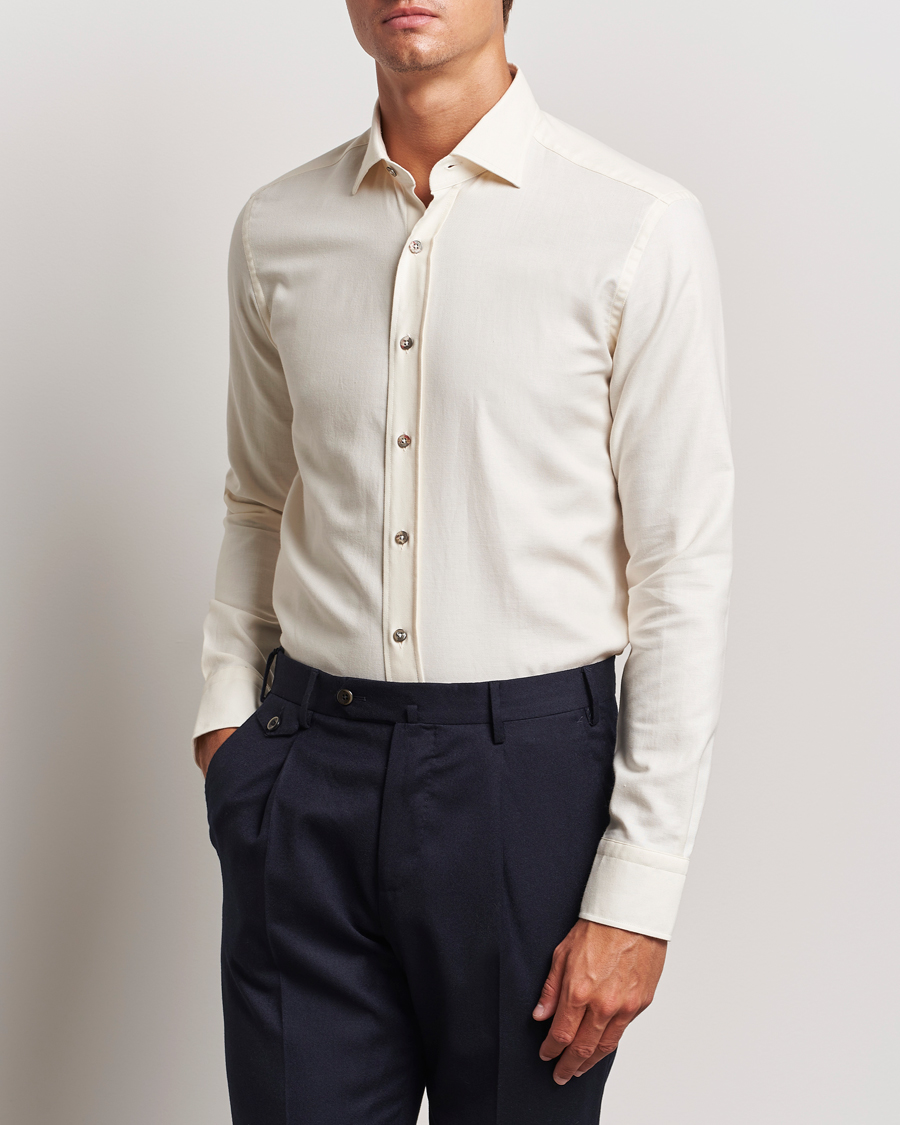 Herr | Skjortor | Grigio | Cotton Twill Shirt Off White