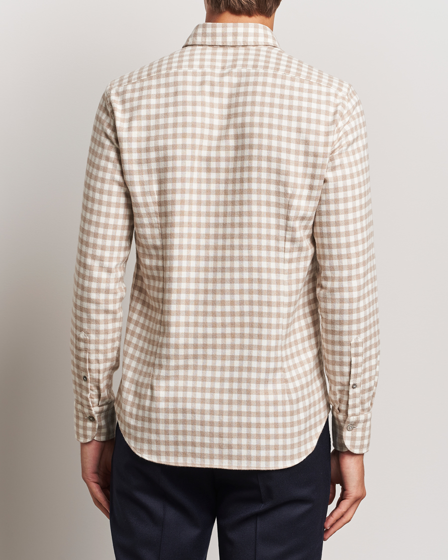Herr | Skjortor | Grigio | Washed Flannel Shirt Beige Check