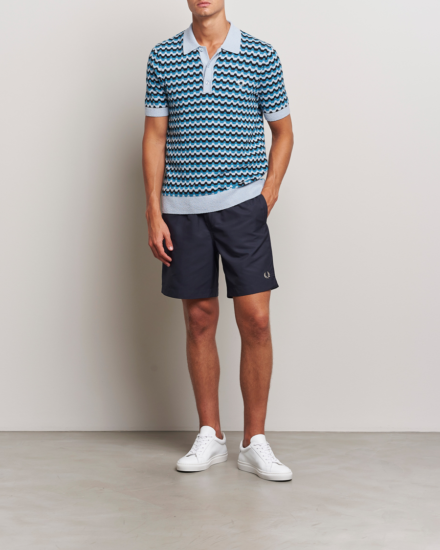 Herr | Pikéer | Fred Perry | Bouclé Jacquard Knitted Polo Light Smoke
